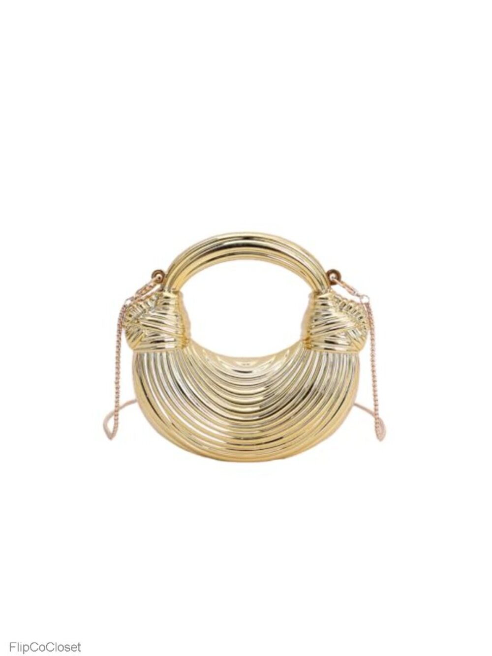 Futuristic Mini Crescent Acrylic Crossbody Clutch Purse with Chain